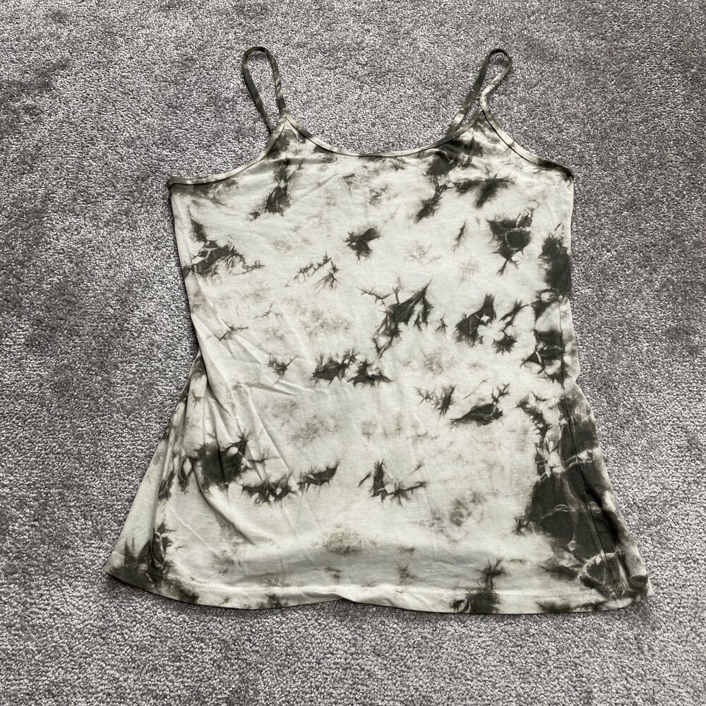 Splash Tank Top Shirt Juniors Plus 2X Gray Tie Dye Cotton Sleeveless Cami Soft